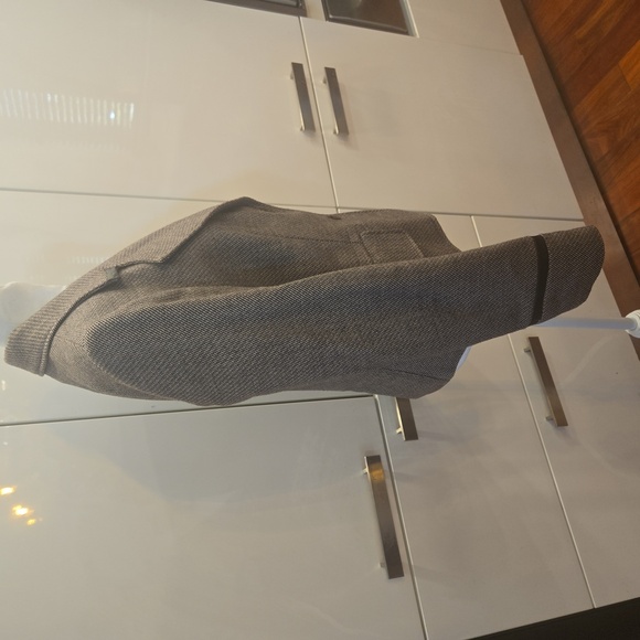 Harve Bernard Sport Wool Leather Tweed Single Breasted Blazer Brown Size 10 - Picture 4 of 11